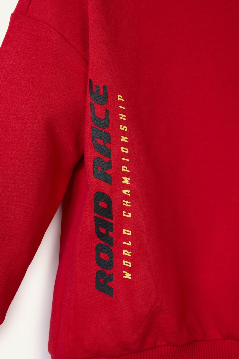 DeFacto Red BabyBoy Baby Boy Crew Neck Printed Sweatshirt Casual - Image 5